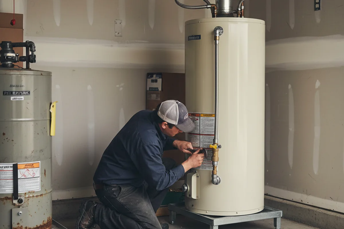 Water heater and shutoff valve replacement in Woodstock